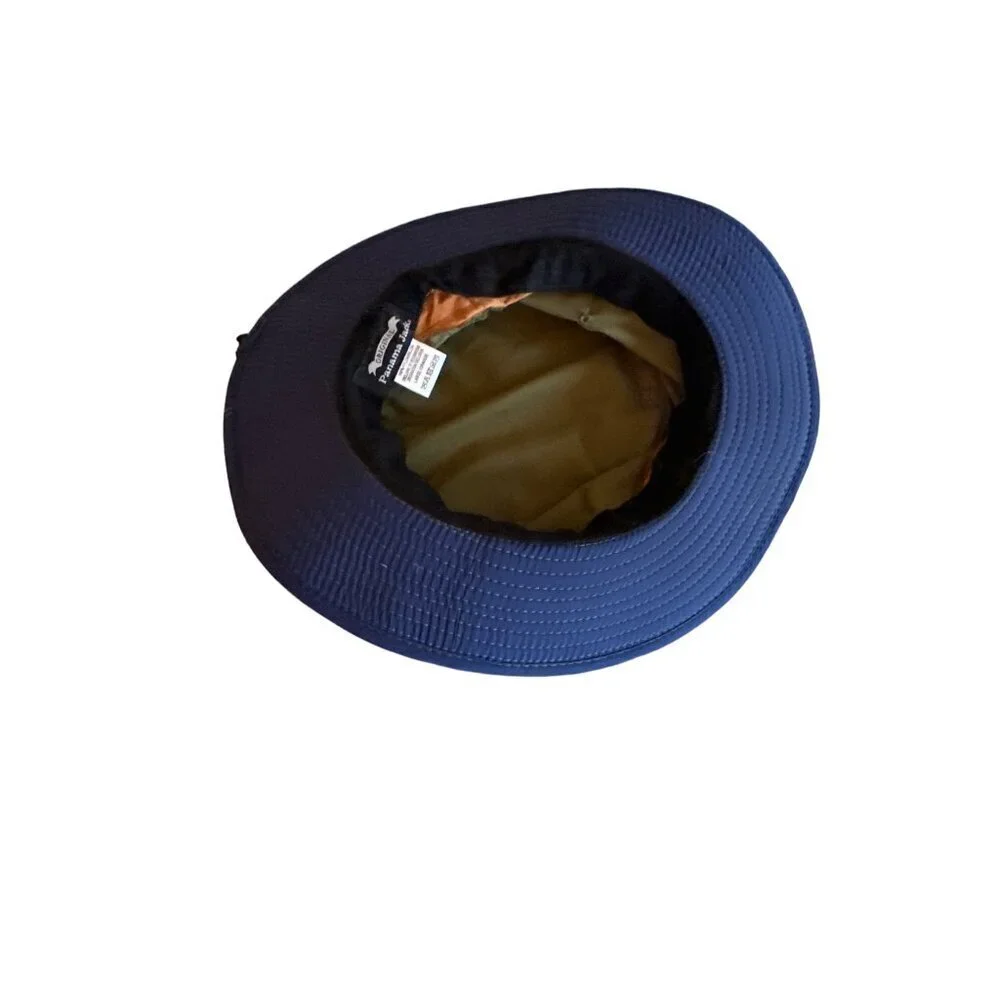 Panama Jack Original Nylon Wide Brim Sun Hat Large Green & Orange With Navy Blue